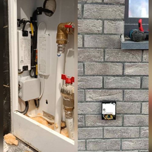 Biometrinių lauko durų pajungimas su dekoratyviniu apšvietimu